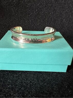 Vintage 1997 Tiffany & Co. Sterling Silver Cuff Bracelet 1837 Size 6.5